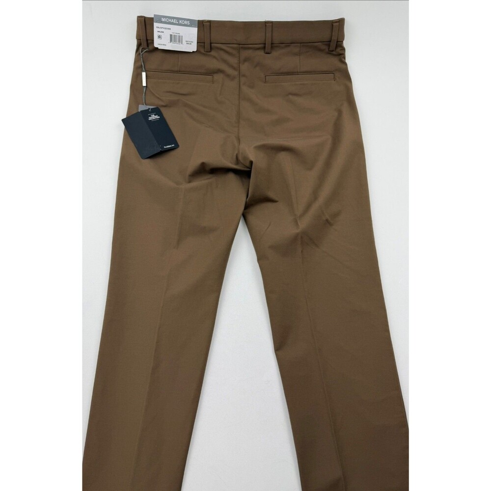 $95 NEW MICHAEL KORS Mens 38x32 Light Brown Bedford Trousers/Dress Pants/Slacks - Picture 6 of 6